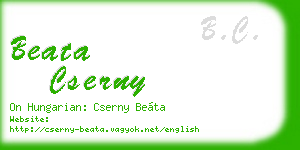 beata cserny business card